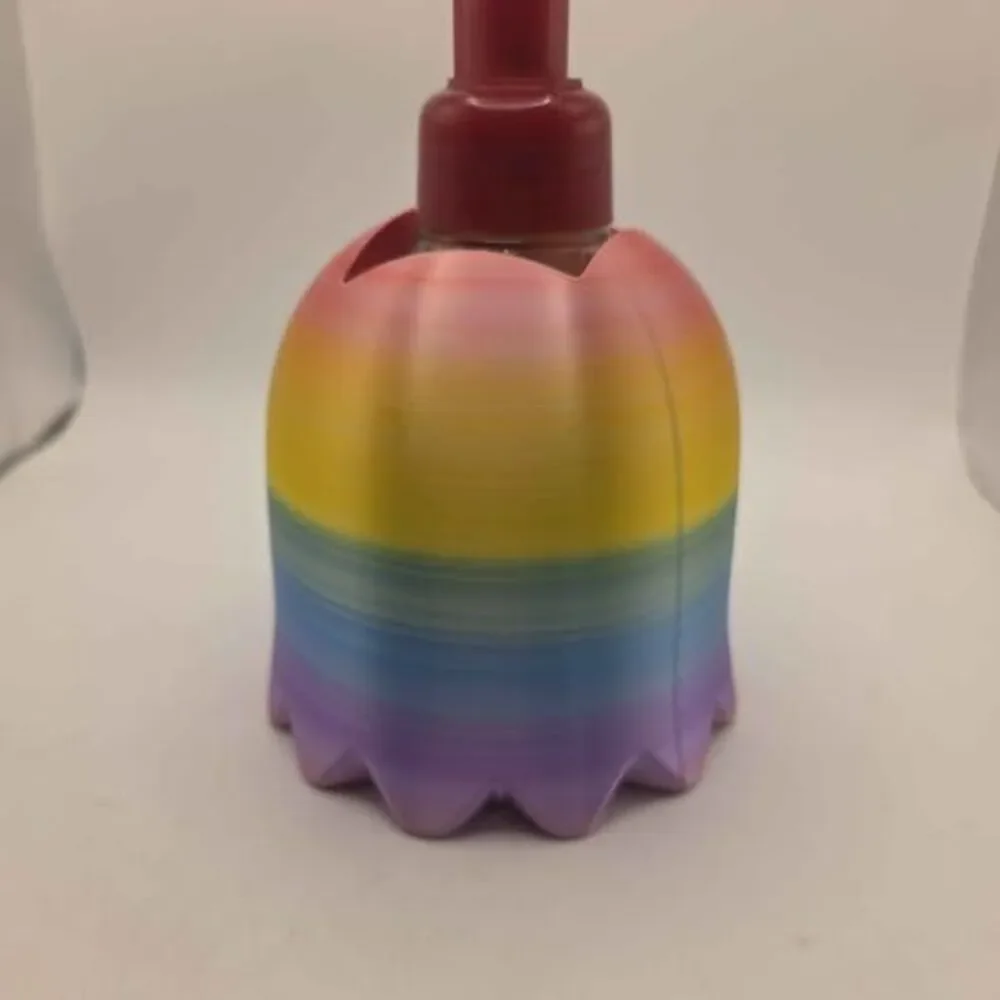 ​Rainbow Ghost Soap Dispenser – 3D Printed Retro Gaming Bathroom Decor